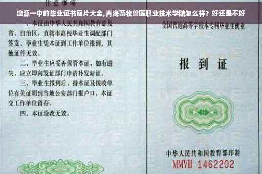 湟源一中的毕业证书图片大全,青海畜牧兽医职业技术学院怎么样？好还是不好