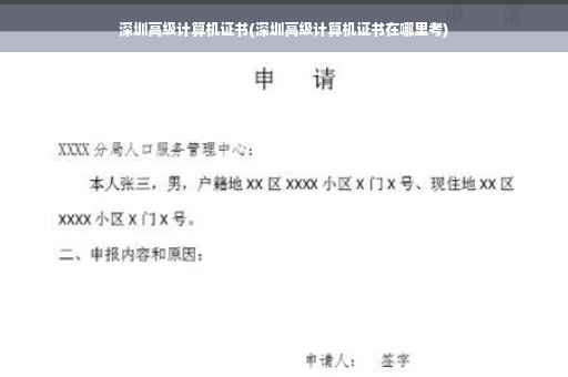 深圳高级计算机证书(深圳高级计算机证书在哪里考)