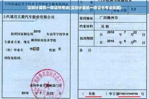 深圳计算机一级证书考点(深圳计算机一级证书考点在哪)
