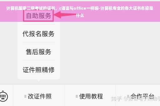 计算机国家二级考试的证书，c语言与office一样嘛-计算机专业的各大证书名称是什么