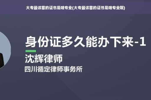 大专最该靠的证书是啥专业(大专最该靠的证书是啥专业啊)