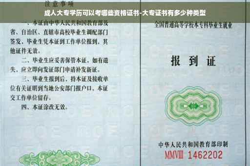 成人大专学历可以考哪些资格证书-大专证书有多少种类型