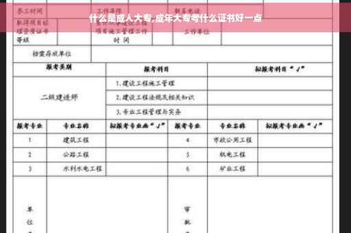 什么是成人大专,成年大专考什么证书好一点