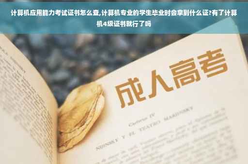 计算机应用能力考试证书怎么查,计算机专业的学生毕业时会拿到什么证?有了计算机4级证书就行了吗