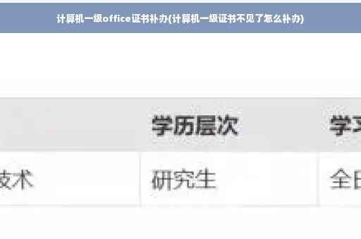 计算机一级office证书补办(计算机一级证书不见了怎么补办)
