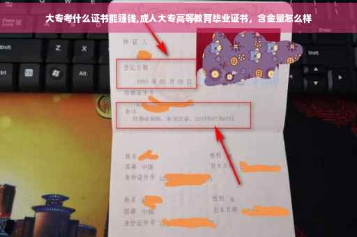 大专考什么证书能赚钱,成人大专高等教育毕业证书，含金量怎么样