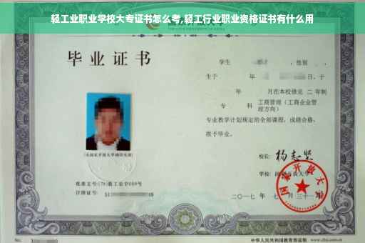轻工业职业学校大专证书怎么考,轻工行业职业资格证书有什么用