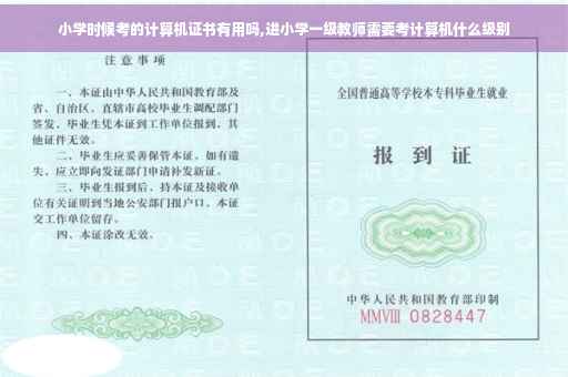 小学时候考的计算机证书有用吗,进小学一级教师需要考计算机什么级别