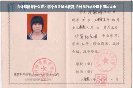 会计都能考什么证?哪个含金量比较高,会计学的毕业证书图片大全 会计都能考什么证?哪个含金量比较高,会计学的毕业证书图片大全