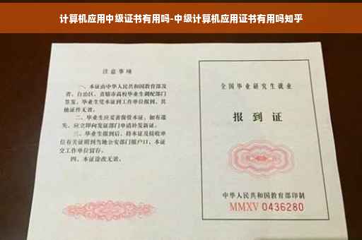 计算机应用中级证书有用吗-中级计算机应用证书有用吗知乎