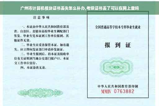 广州市计算机模块证书丢失怎么补办,考级证书丢了可以在网上查吗