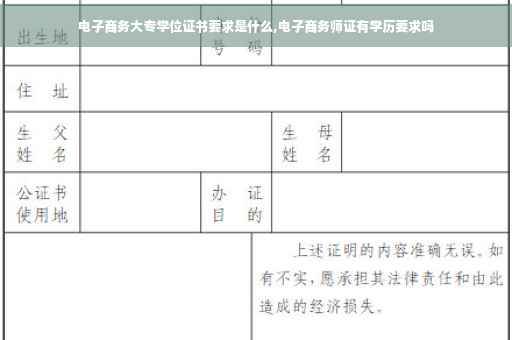 电子商务大专学位证书要求是什么,电子商务师证有学历要求吗