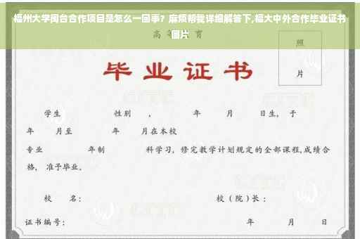 福州大学闽台合作项目是怎么一回事？麻烦帮我详细解答下,福大中外合作毕业证书图片