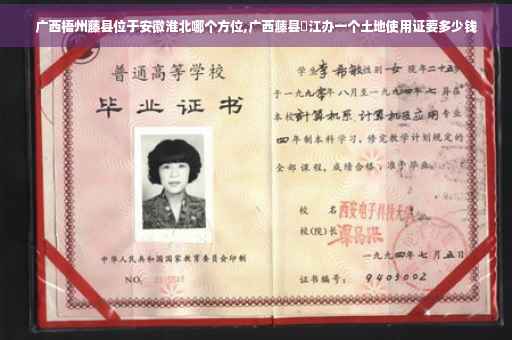 广西梧州藤县位于安徽淮北哪个方位,广西藤县濛江办一个土地使用证要多少钱