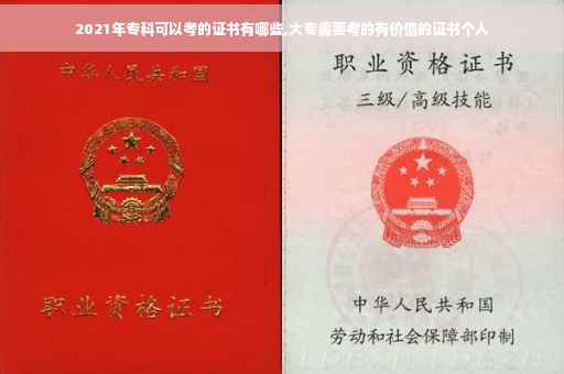 2021年专科可以考的证书有哪些,大专需要考的有价值的证书个人
