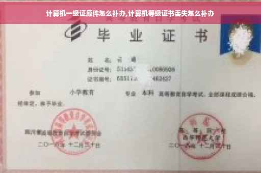 计算机一级证原件怎么补办,计算机等级证书丢失怎么补办