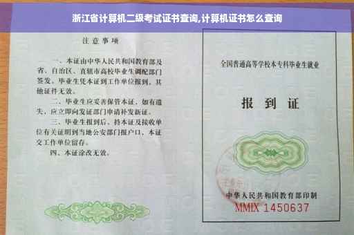 浙江省计算机二级考试证书查询,计算机证书怎么查询