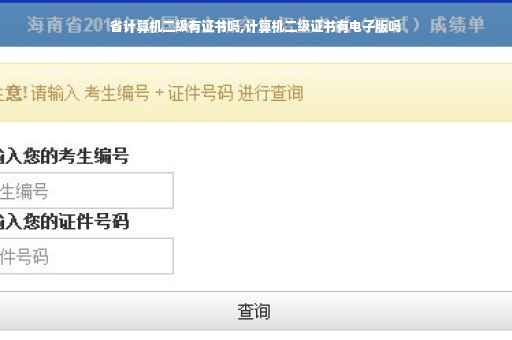 省计算机二级有证书吗,计算机二级证书有电子版吗