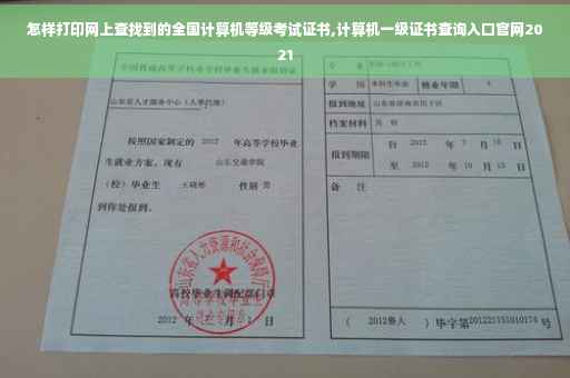 怎样打印网上查找到的全国计算机等级考试证书,计算机一级证书查询入口官网2021