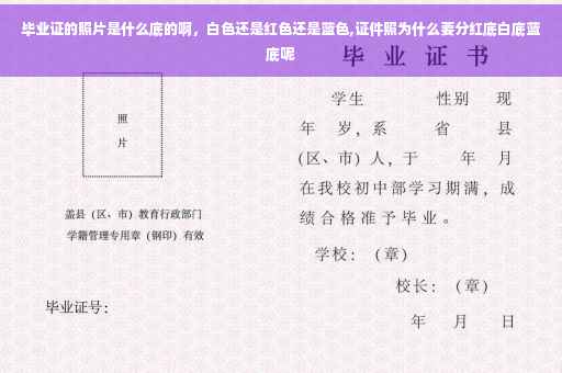 毕业证的照片是什么底的啊，白色还是红色还是蓝色,证件照为什么要分红底白底蓝底呢