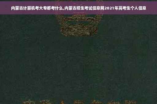 内蒙古计算机考大专都考什么,内蒙古招生考试信息网2021年高考生个人信息
