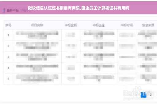微软信息认证证书到底有用没,国企员工计算机证书有用吗