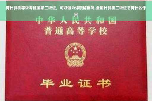 有计算机等级考试国家二级证，可以做为评职称用吗,全国计算机二级证书有什么作用