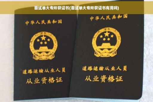 面试单大专所获证书(面试单大专所获证书有用吗)