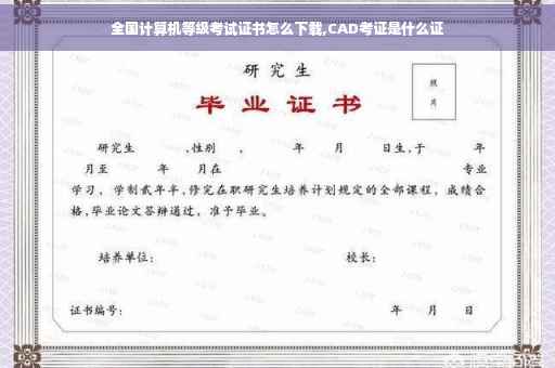 全国计算机等级考试证书怎么下载,CAD考证是什么证