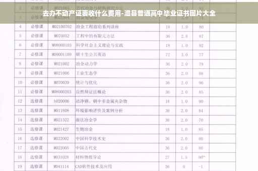 去办不动产证要收什么费用-澧县普通高中毕业证书图片大全
