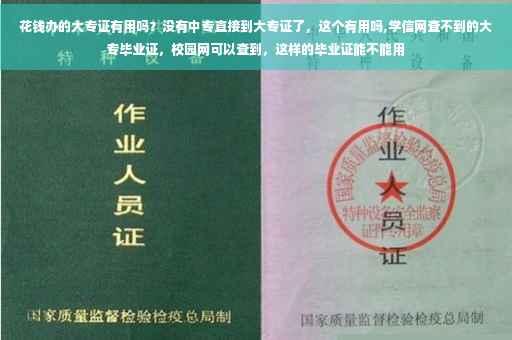 花钱办的大专证有用吗？没有中专直接到大专证了，这个有用吗,学信网查不到的大专毕业证，校园网可以查到，这样的毕业证能不能用