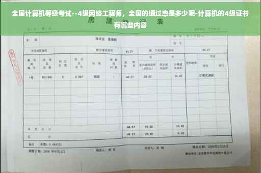 全国计算机等级考试--4级网络工程师，全国的通过率是多少呢-计算机的4级证书有哪些内容