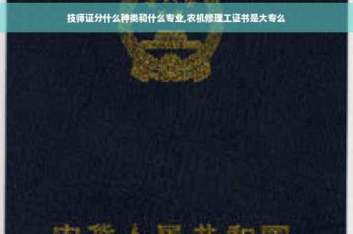 技师证分什么种类和什么专业,农机修理工证书是大专么