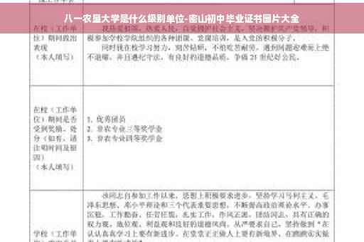 八一农垦大学是什么级别单位-密山初中毕业证书图片大全