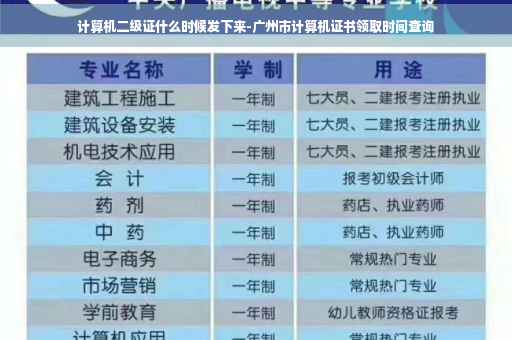 计算机二级证什么时候发下来-广州市计算机证书领取时间查询
