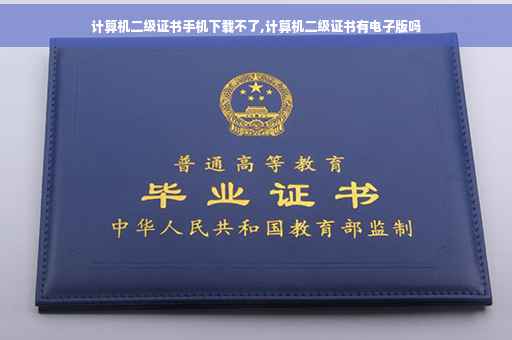 计算机二级证书手机下载不了,计算机二级证书有电子版吗