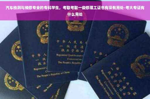 汽车检测与维修专业的专科学生，考取考取一些修理工证书有没有用处-考大专证有什么用处