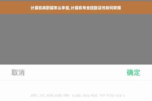 计算机类职称怎么申报,计算机专业技能证书如何获得