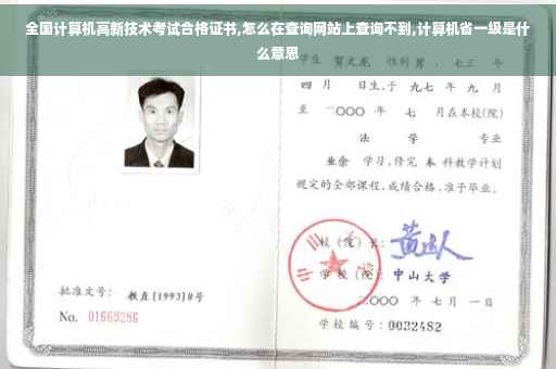 全国计算机高新技术考试合格证书,怎么在查询网站上查询不到,计算机省一级是什么意思