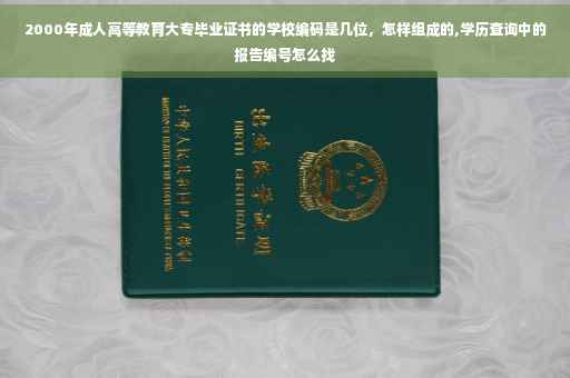2000年成人高等教育大专毕业证书的学校编码是几位，怎样组成的,学历查询中的报告编号怎么找