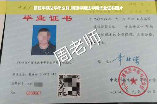 铜陵学院法学怎么样,铜陵学院法学院毕业证书图片