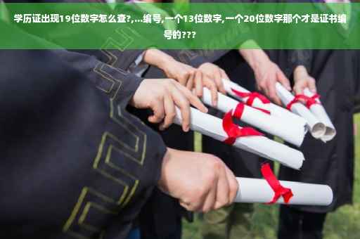 学历证出现19位数字怎么查?,...编号,一个13位数字,一个20位数字那个才是证书编号的???