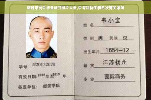 诸城市高中毕业证书图片大全,中考指标生和名次有关系吗
