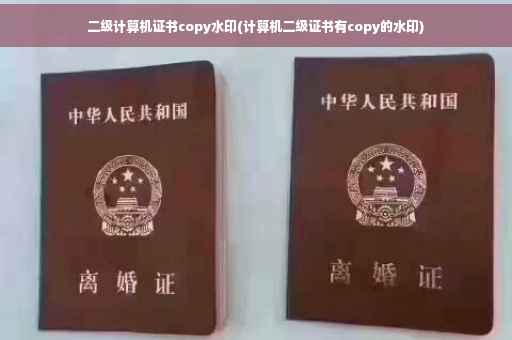 二级计算机证书copy水印(计算机二级证书有copy的水印)