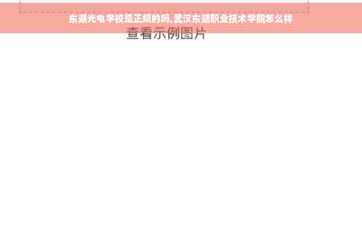 东湖光电学校是正规的吗,武汉东湖职业技术学院怎么样