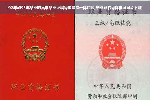 92年和93年毕业的高中毕业证编号数量是一样的么,毕业证书号样板图图片下载