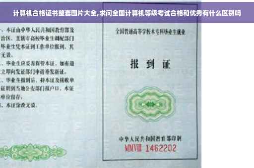 计算机合格证书整套图片大全,求问全国计算机等级考试合格和优秀有什么区别吗