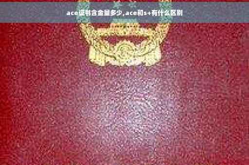 ace证书含金量多少,ace和s+有什么区别