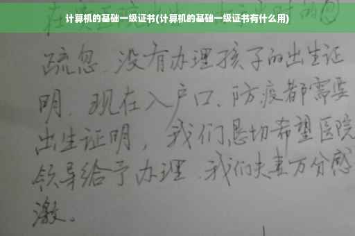 计算机的基础一级证书(计算机的基础一级证书有什么用)