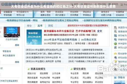 大专毕业证外皮为什么有蓝色的和红色之分-大专毕业证书类别是什么意思